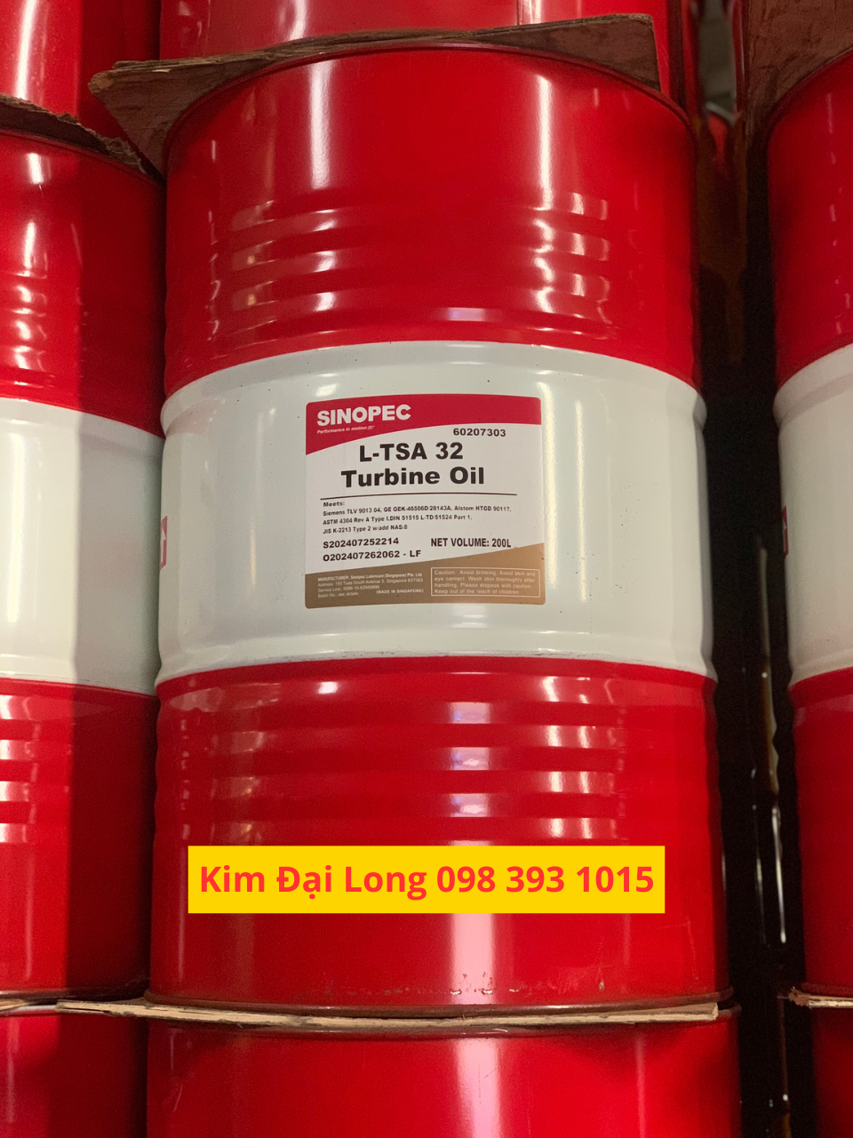 Dầu Sinopec L-TSA Turbine 32 - 200L công nghiệp