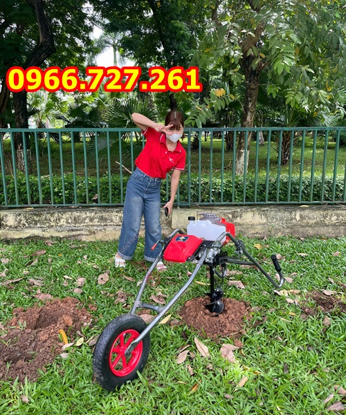 máy khoan đất trồng cây đẩy tay động cơ 2 thì