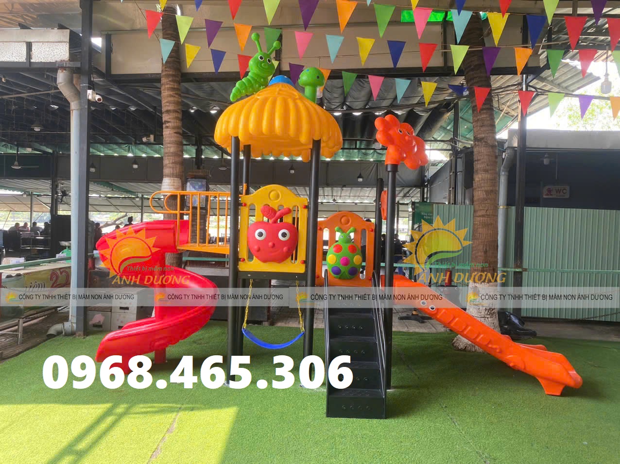Cầu trượt trẻ em khu vui chơi ngoài trời, cầu trượt liên hoàn trẻ em
