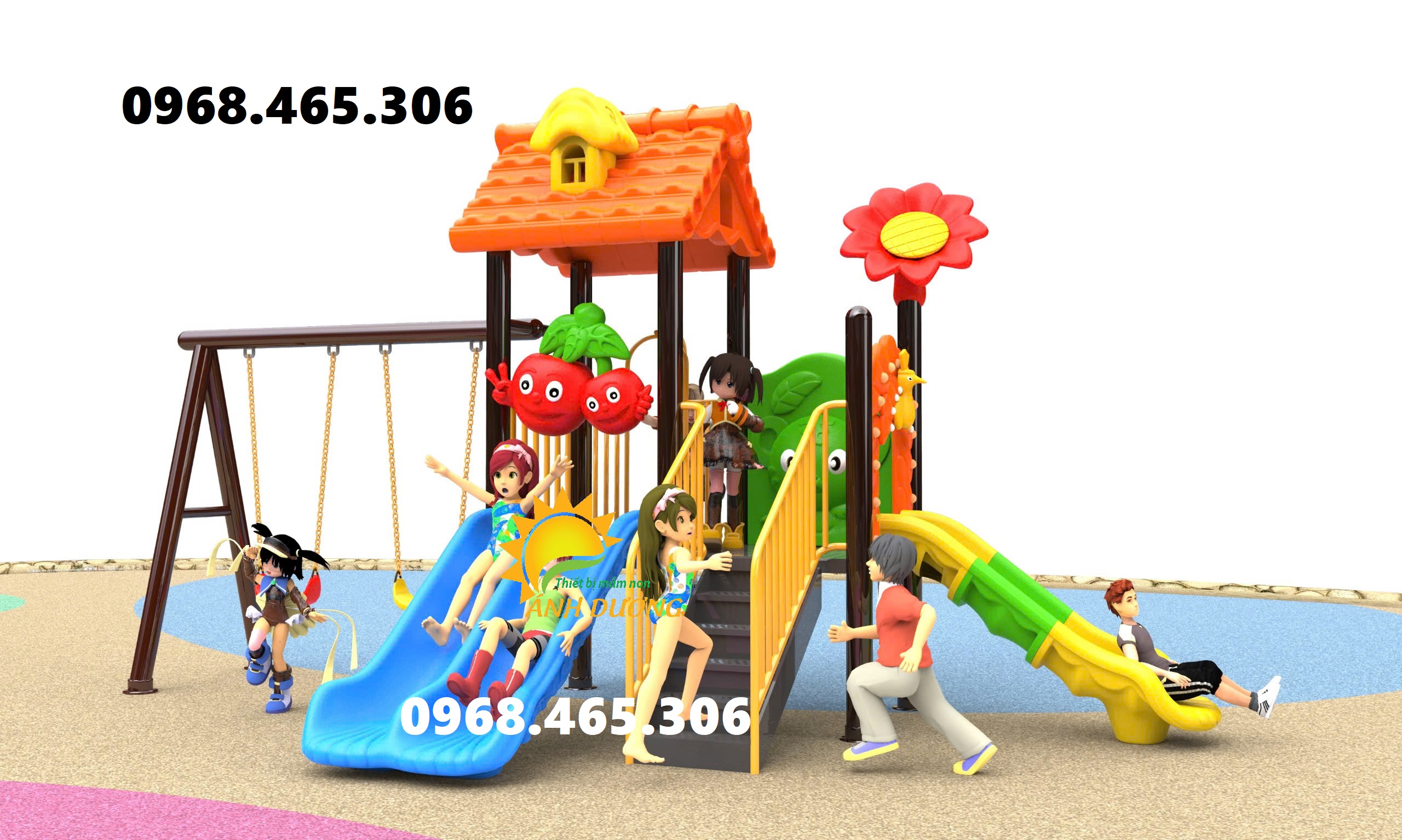 Cầu trượt xích đu liên hoàn trẻ em hàng nhập khẩu chất lượng cao