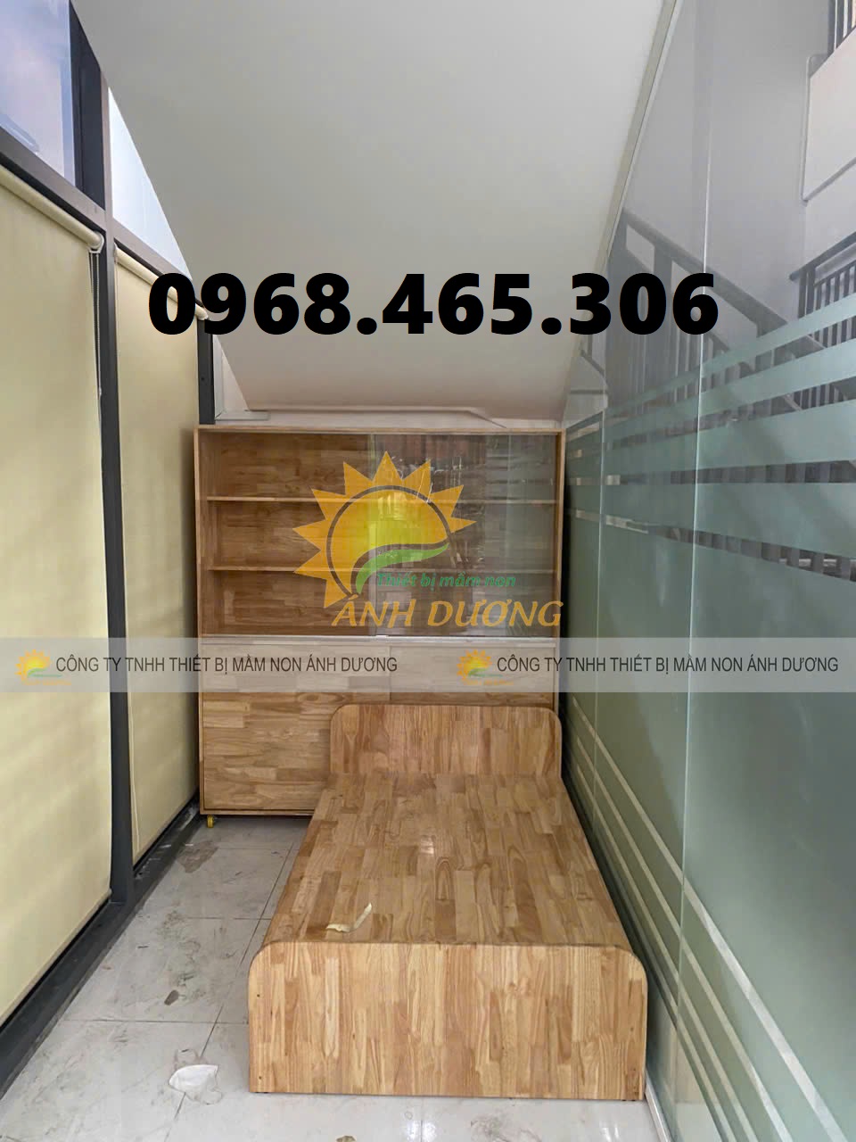 Kệ gỗ cao su, tủ gỗ cao su mầm non chất lượng cao