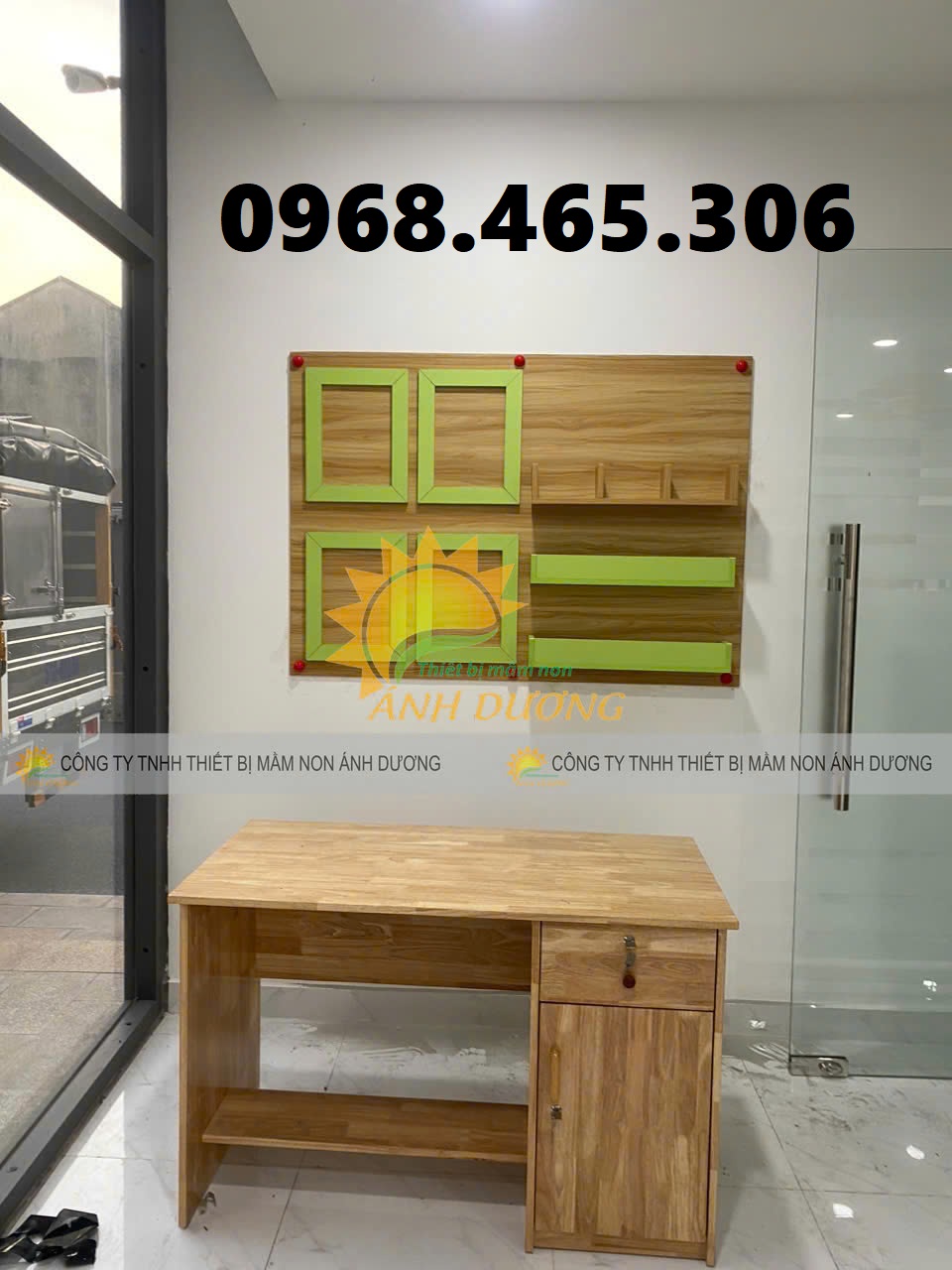 Kệ gỗ cao su, tủ gỗ cao su mầm non chất lượng cao