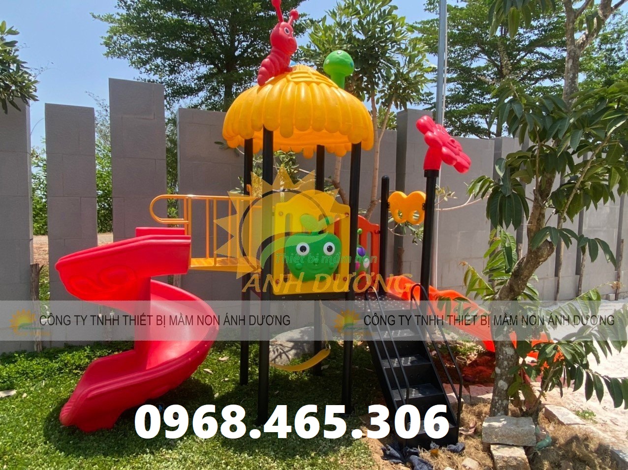 Bộ liên hoàn cầu trượt mái sâu trẻ em hàng nhập khẩu chất lượng cao