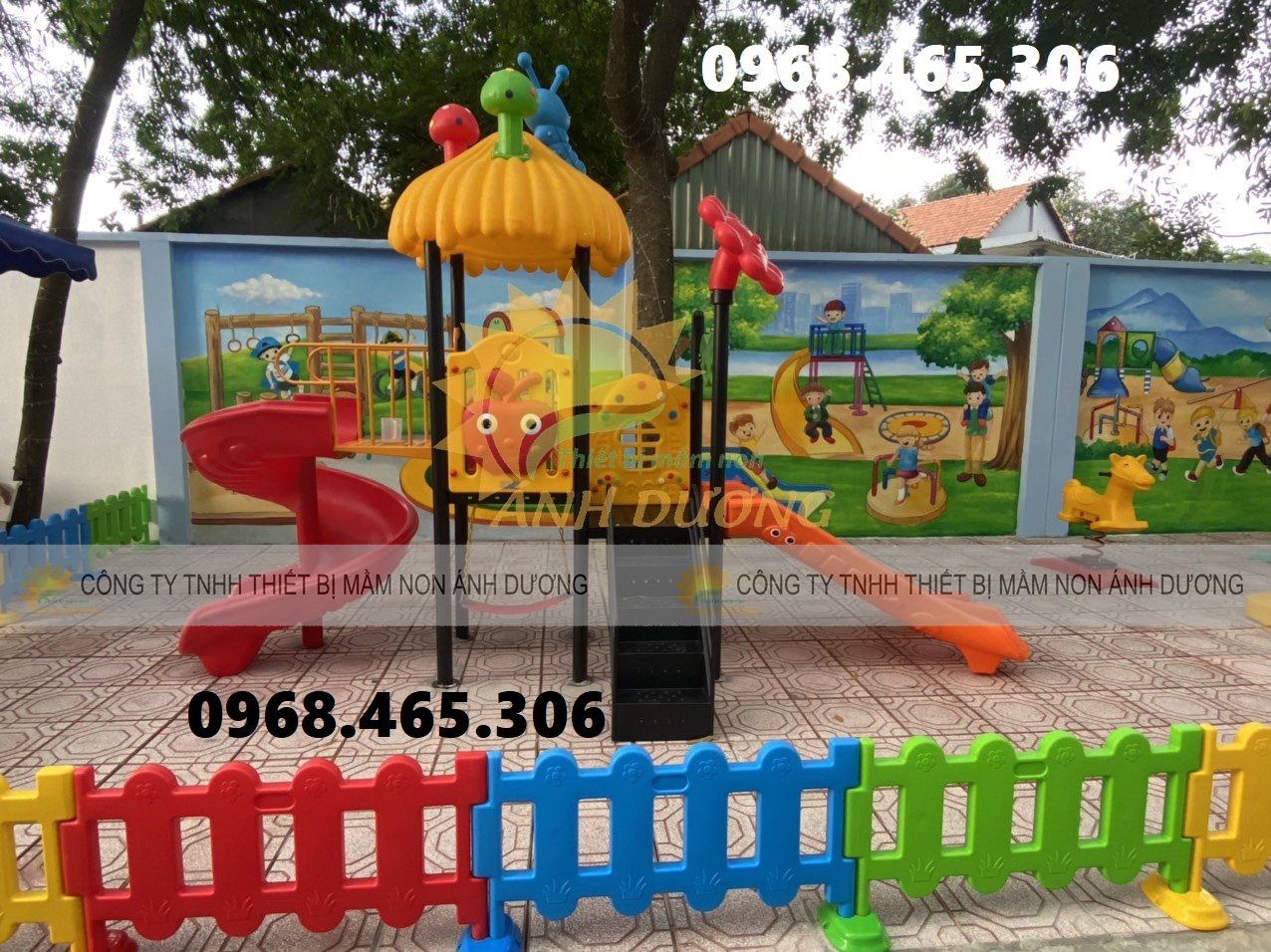 Bộ liên hoàn cầu trượt mái sâu trẻ em hàng nhập khẩu chất lượng cao