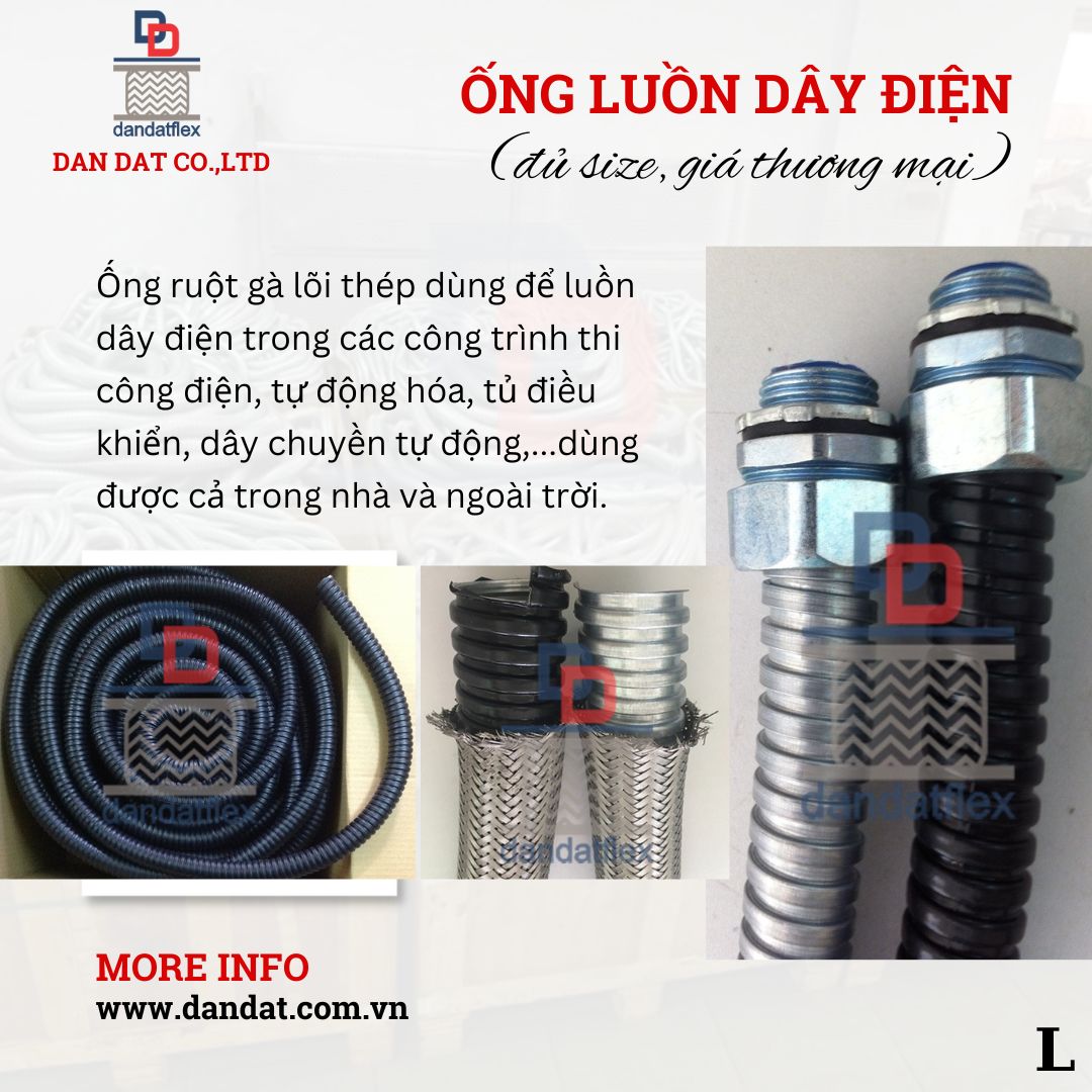 Ống mềm nối đầu phun, ống ruột gà lõi thép,dây đồng bện, dây cấp nước