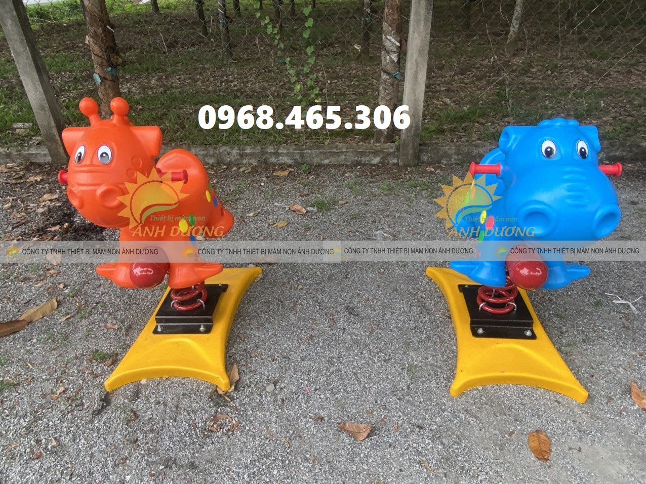 Thú nhún lò xo mầm non, bập bênh lò xo trẻ em hàng nhập khẩu