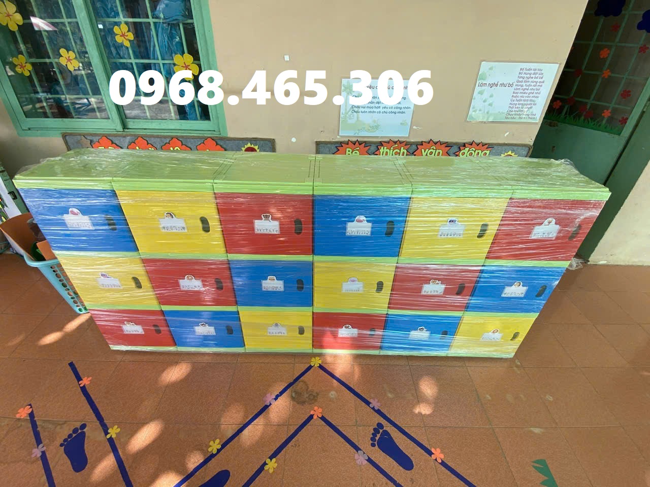 Tủ đựng cặp mầm non, tủ nhựa đựng cặp mầm non nhiều màu