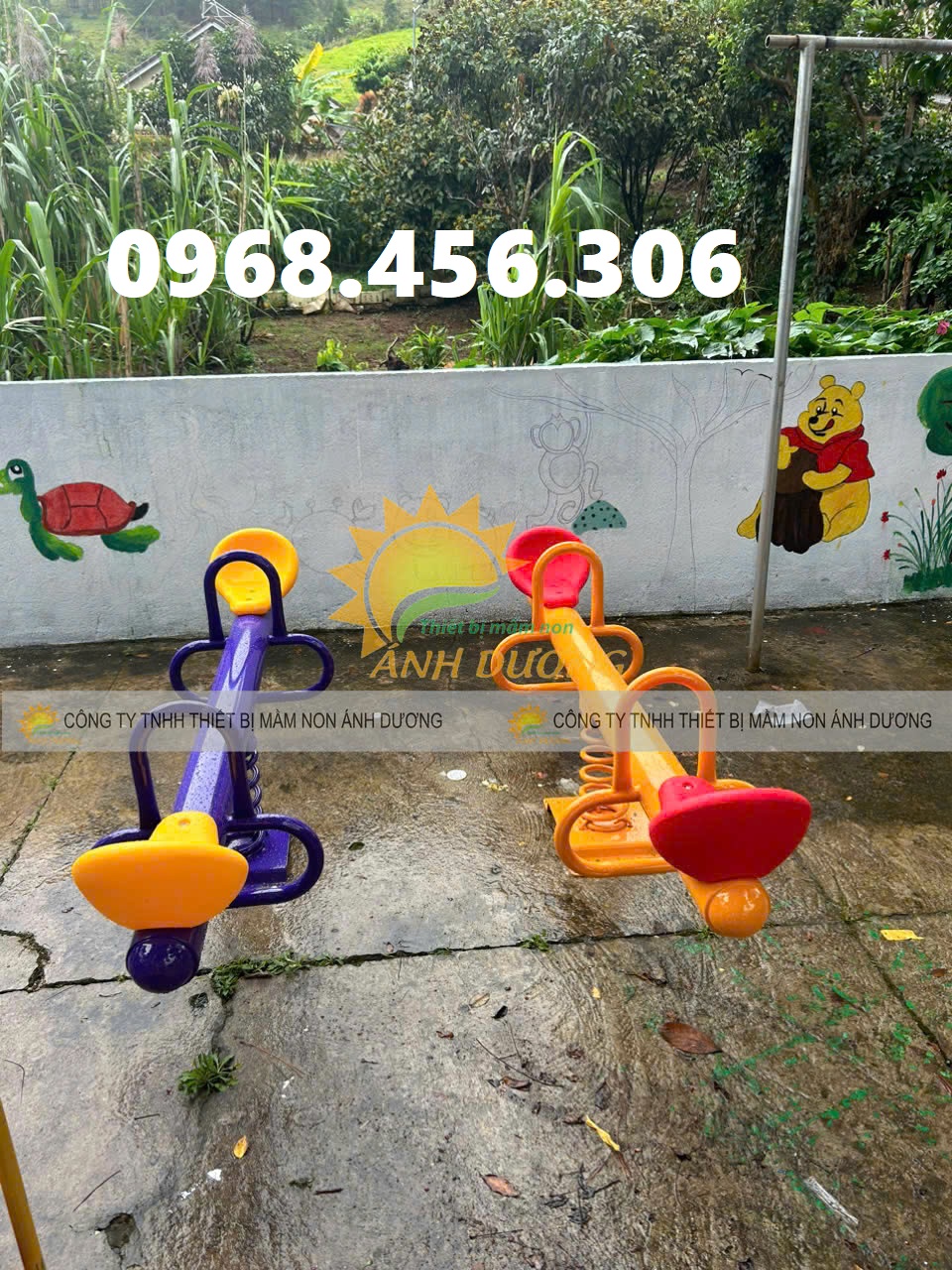 Bập bênh lò xo trẻ em, bập bênh lò xo nhập khẩu 4 chỗ ngồi