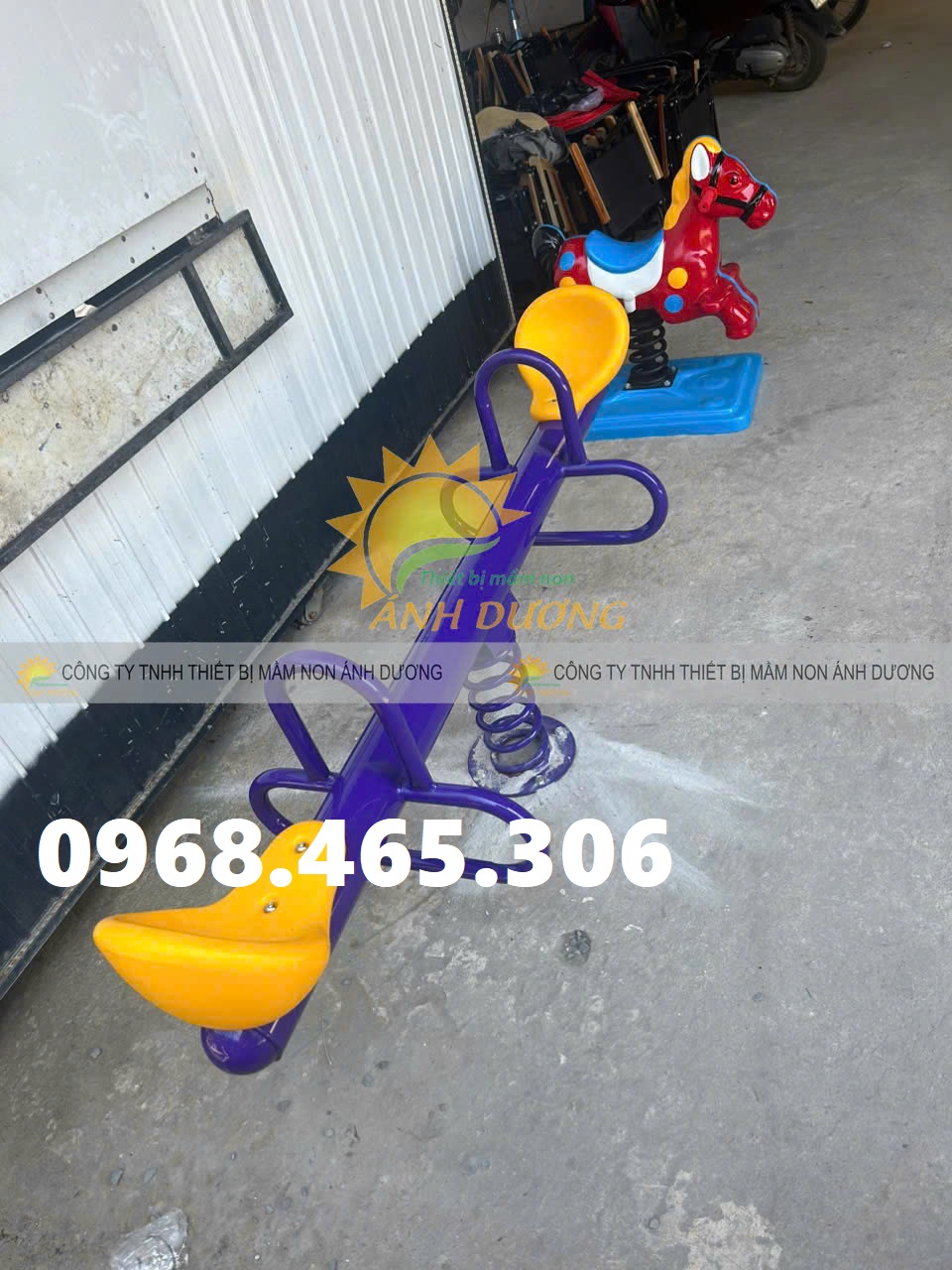 Bập bênh lò xo trẻ em, bập bênh lò xo nhập khẩu 4 chỗ ngồi