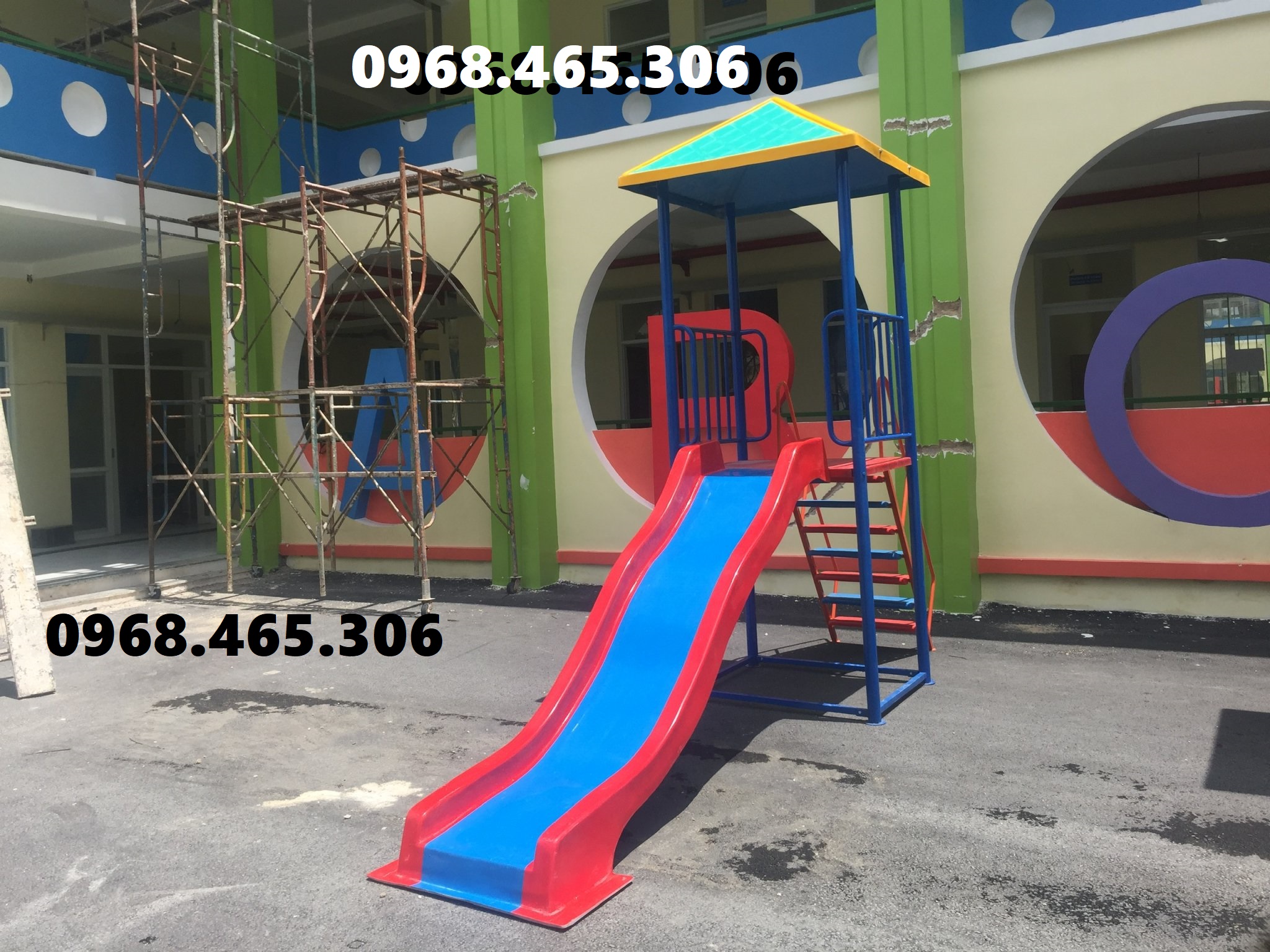 Nhà chòi cầu trượt trẻ em, cầu trượt có mái che cho bé