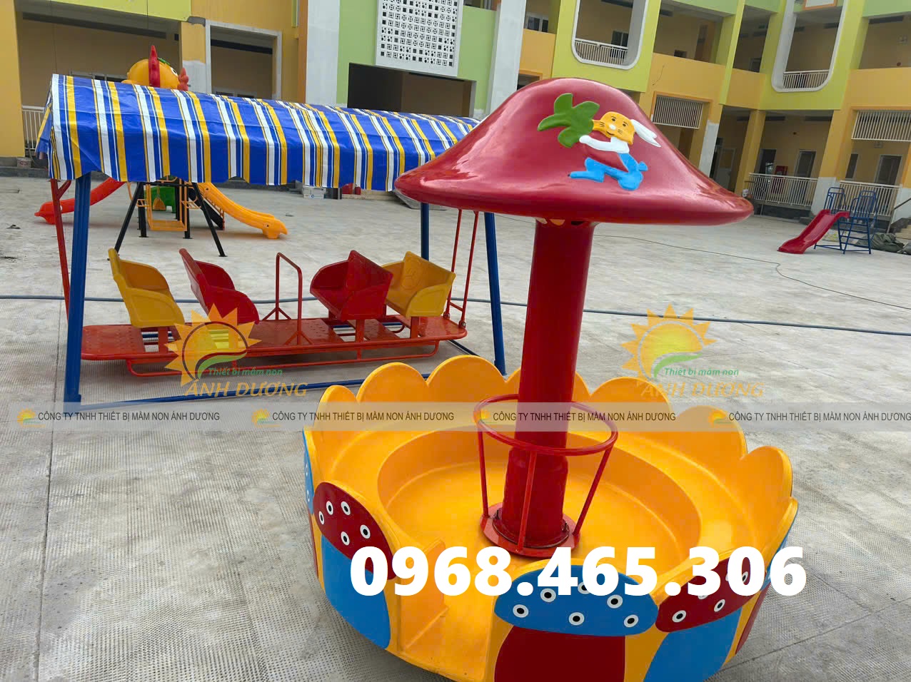 Đu quay trẻ em, mâm xoay ngựa trẻ em ngoài trời chất lượng cao
