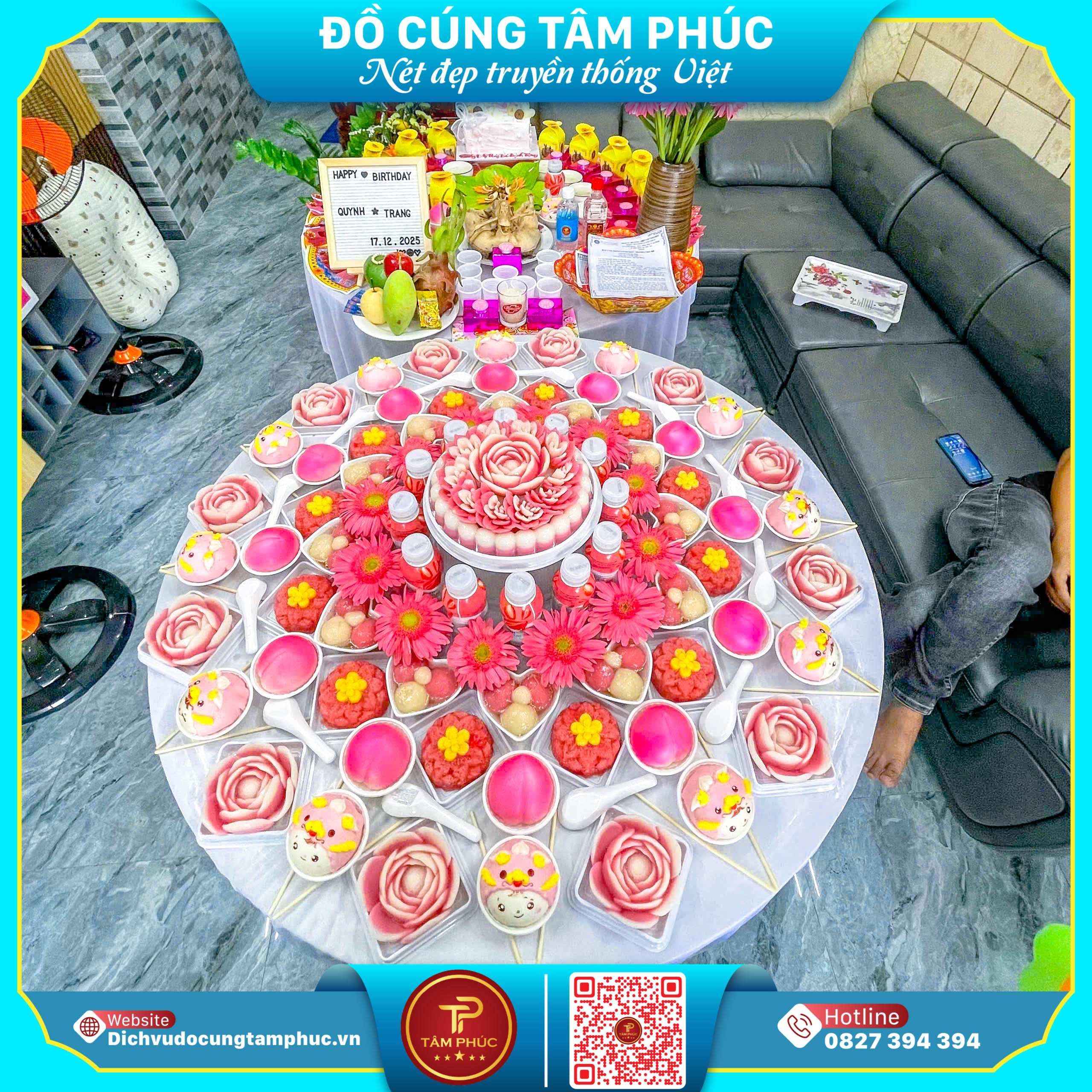 Mâm Cúng Đầy Tháng Gói Gold Cao Cấp Cho Bé Yêu