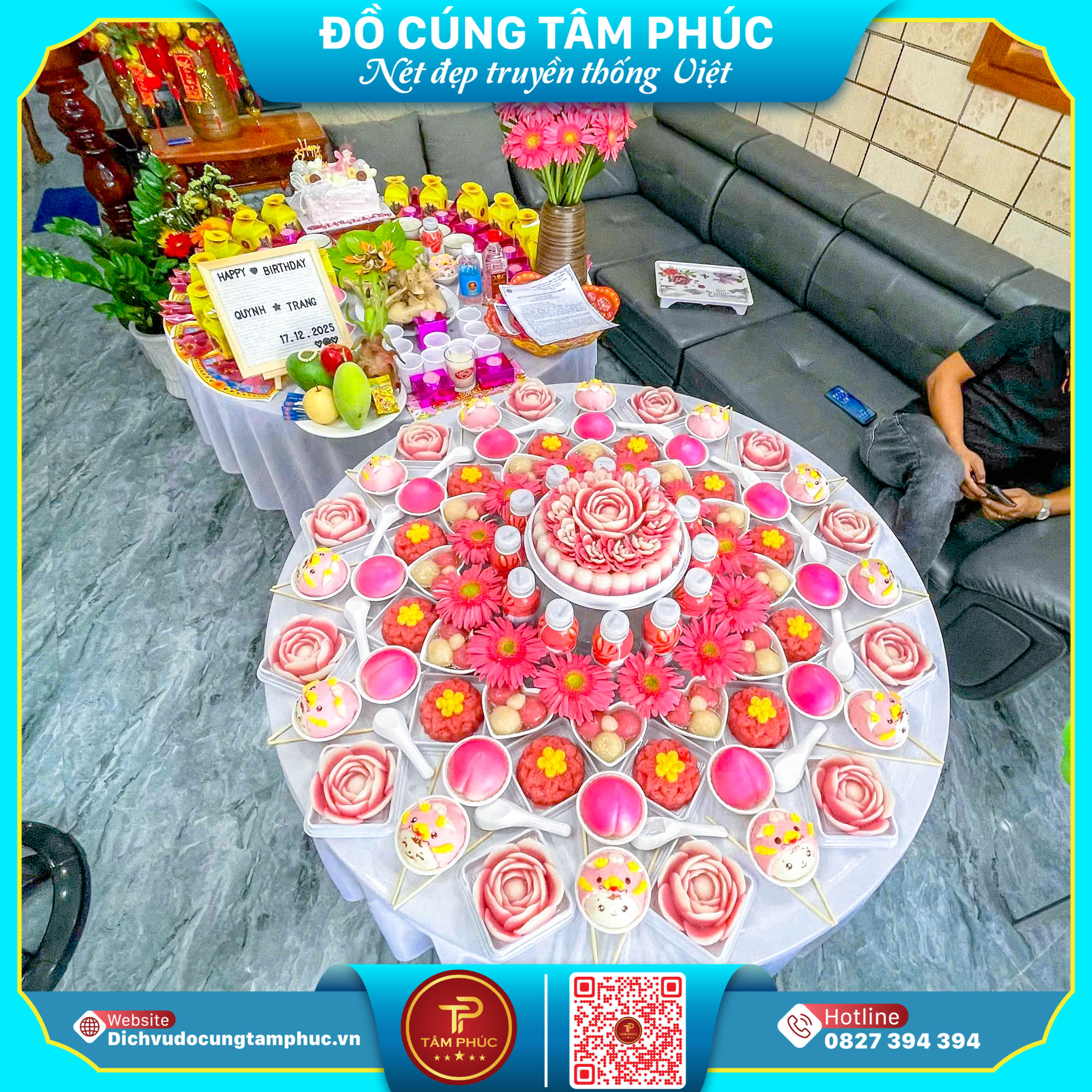 Mâm Cúng Đầy Tháng Gói Gold Cao Cấp Cho Bé Yêu