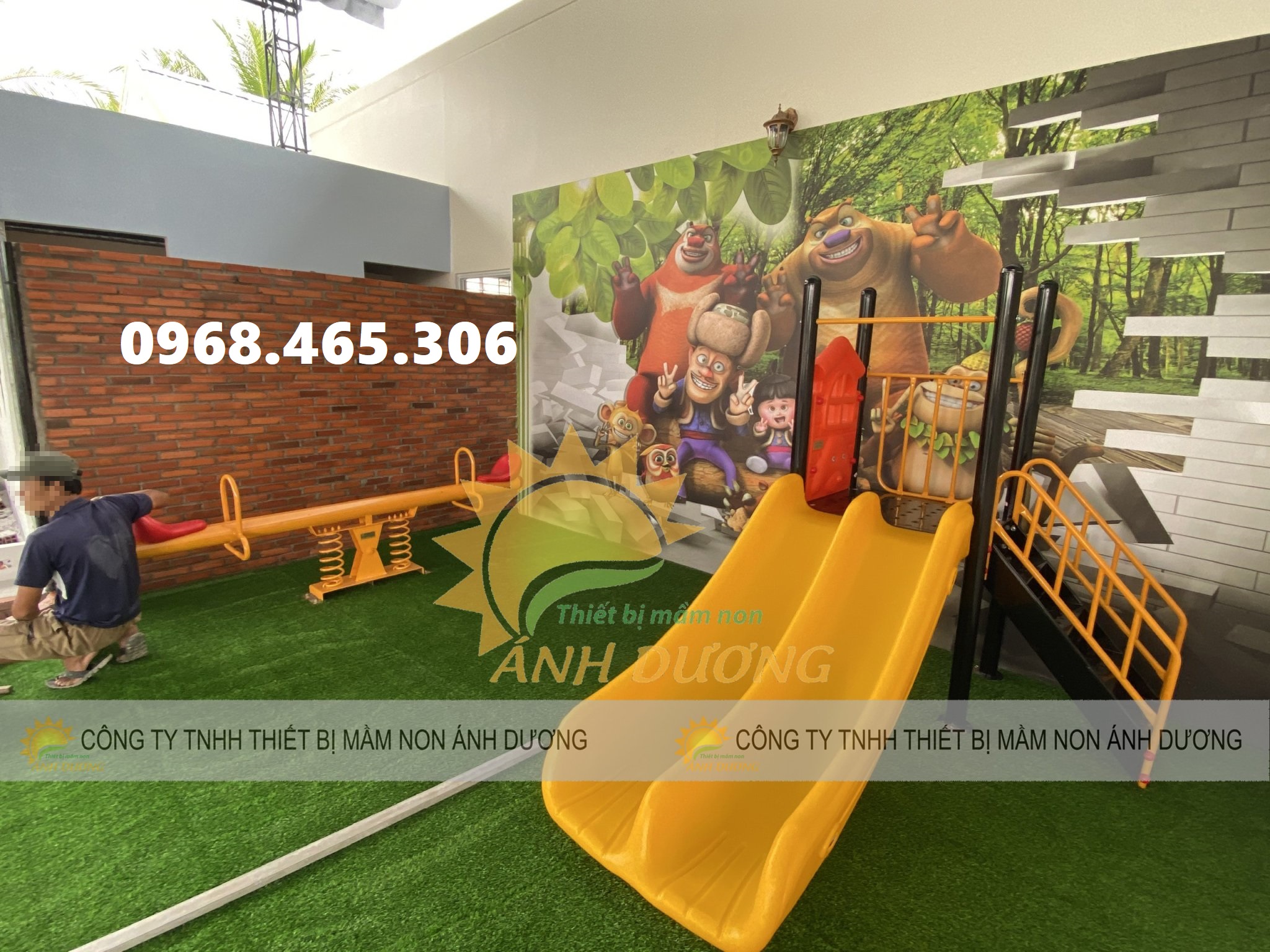 Cầu trượt trẻ em nhập khẩu, cầu trượt máng đôi nhập khẩu cho bé
