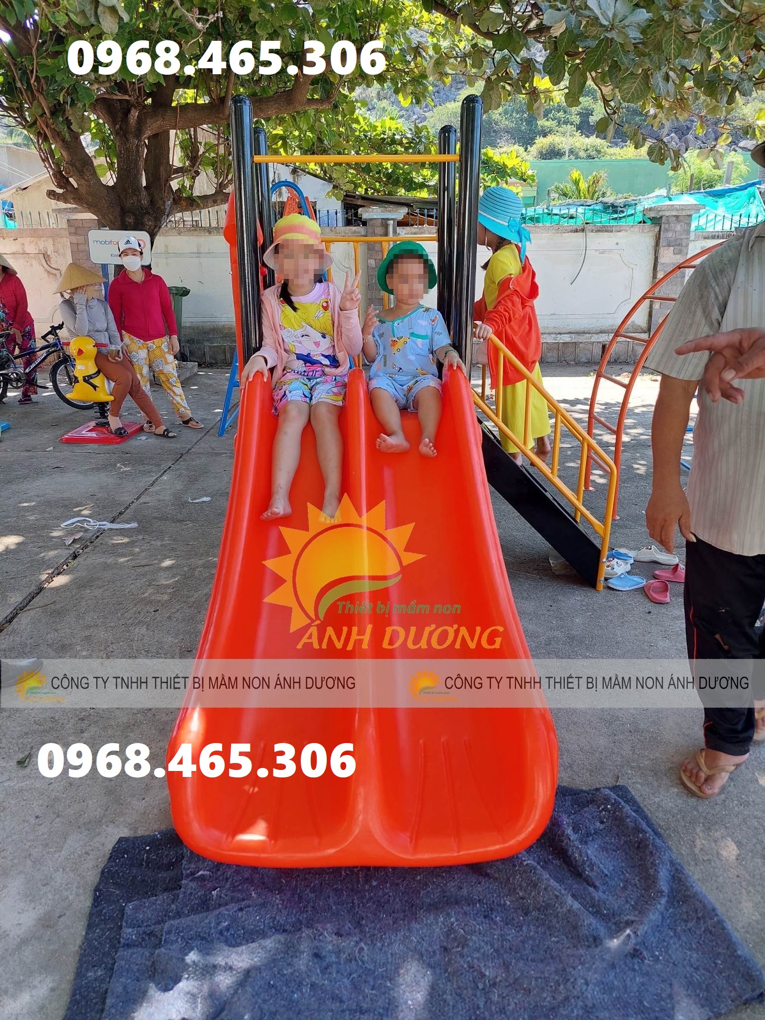 Cầu trượt trẻ em nhập khẩu, cầu trượt máng đôi nhập khẩu cho bé