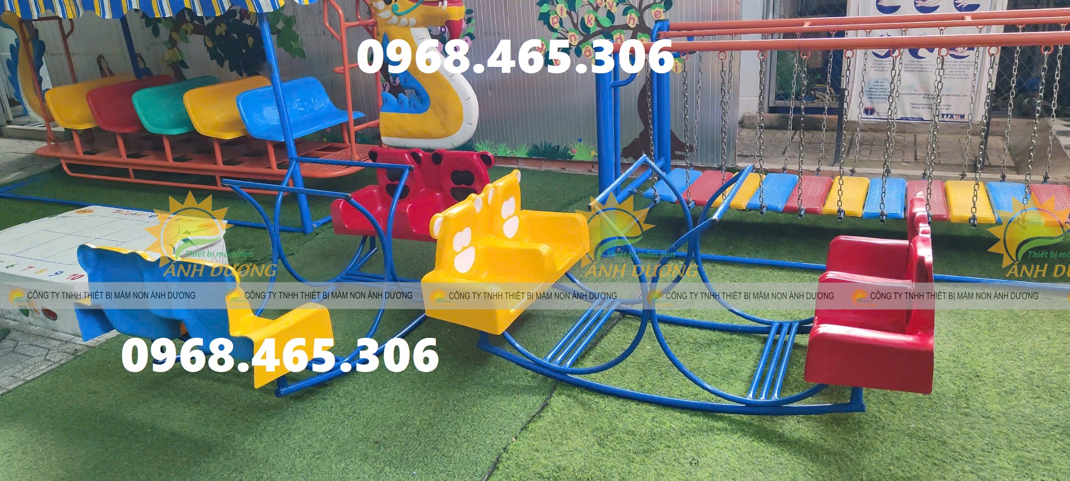 Bập bênh mầm non, bập bênh lò xo trẻ em ngoài trời