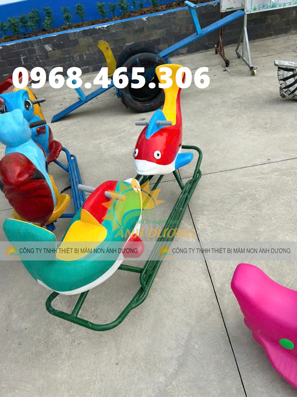 Bập bênh mầm non, bập bênh lò xo trẻ em ngoài trời