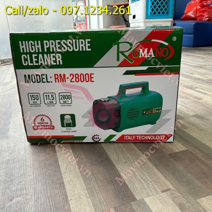 Máy rửa xe gia đình Romanno 2800w RM 280E