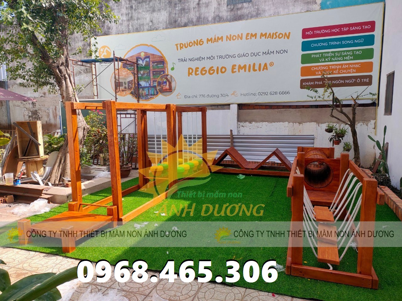 Cầu trượt gỗ trẻ em, cầu trượt gỗ liên hoàn ngoài trời