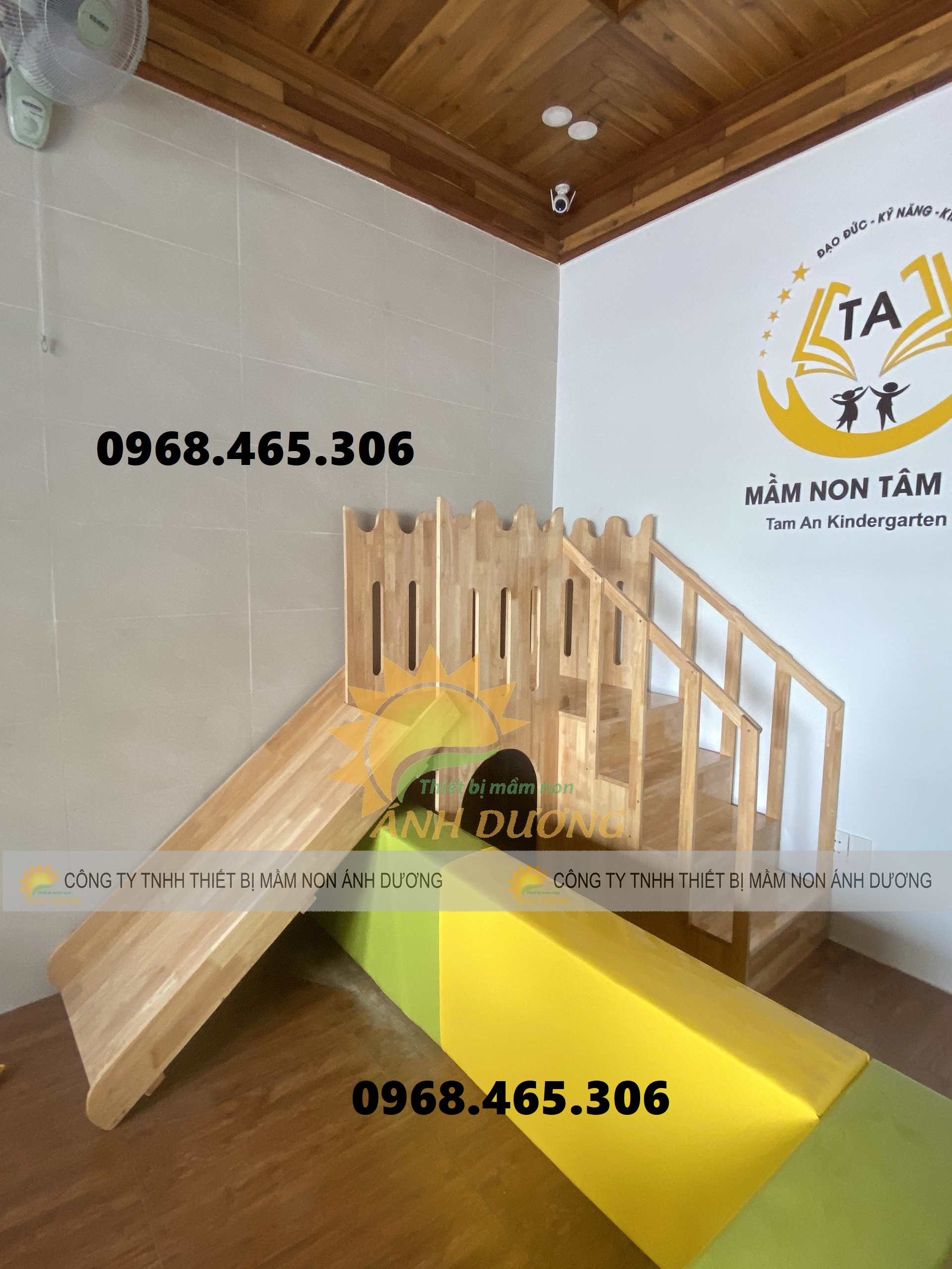 Cầu trượt gỗ trẻ em, cầu trượt gỗ liên hoàn ngoài trời