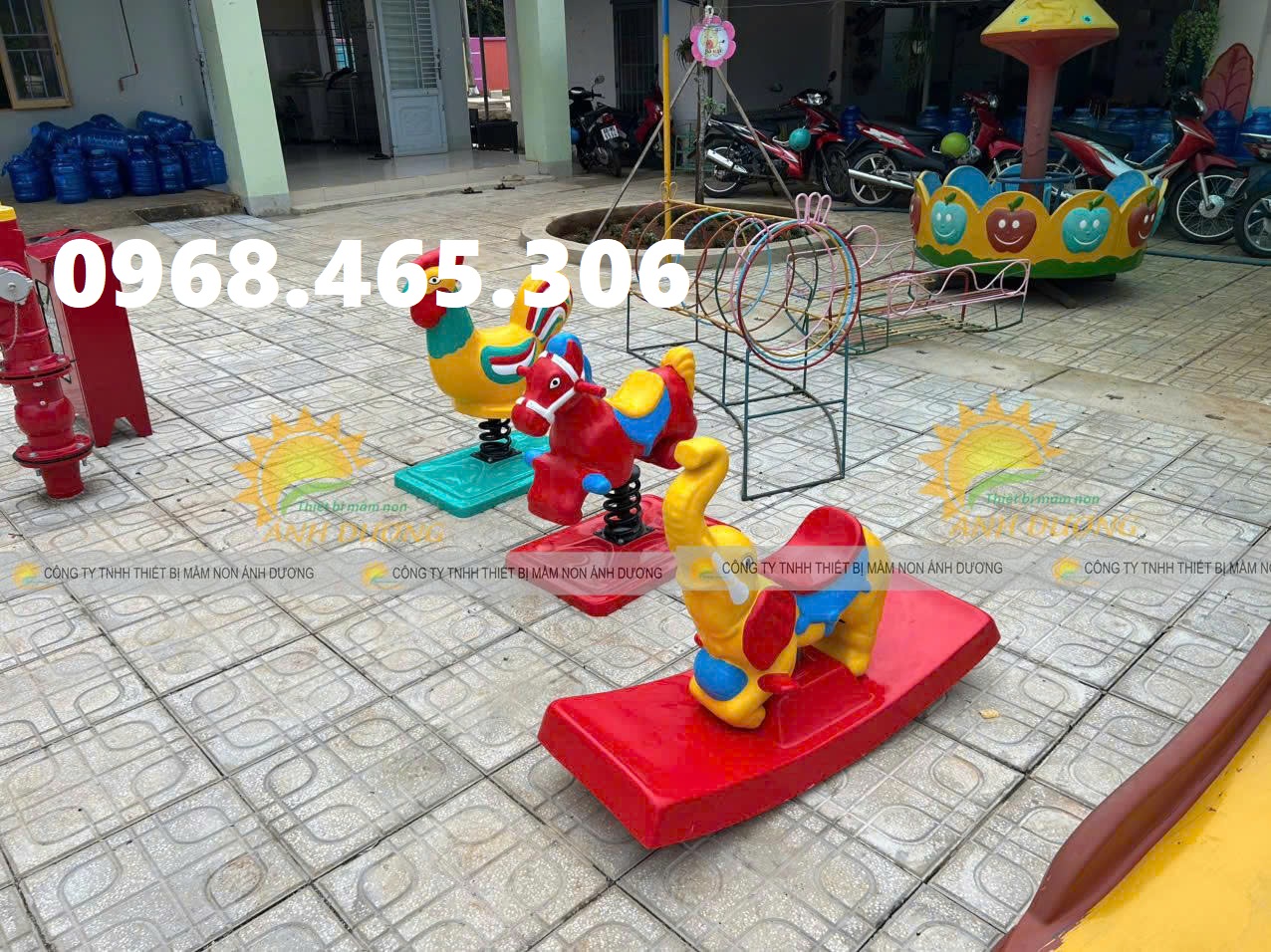 Bập bênh con cá, con ngựa nhựa composite, bập bênh đôi trẻ em