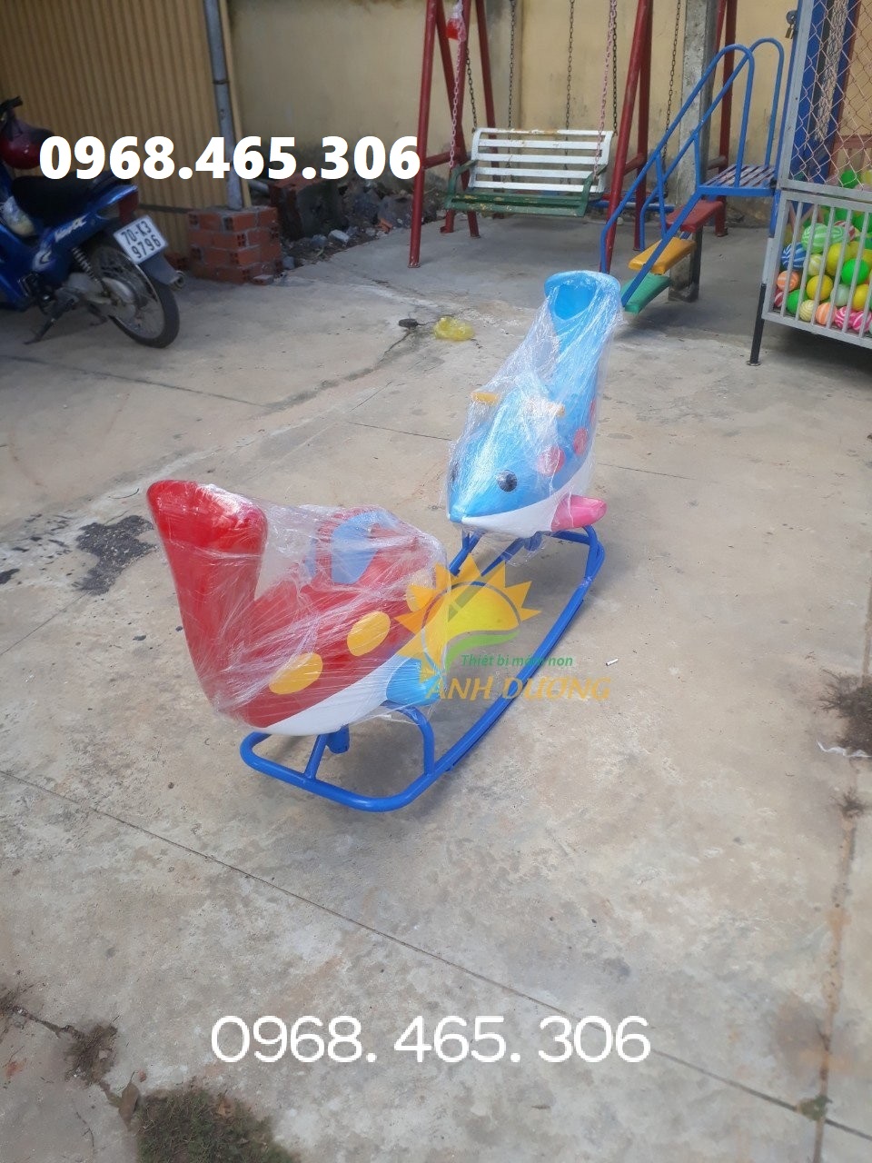 Bập bênh trẻ em, bập bênh con cá composite trẻ em chất lượng cao