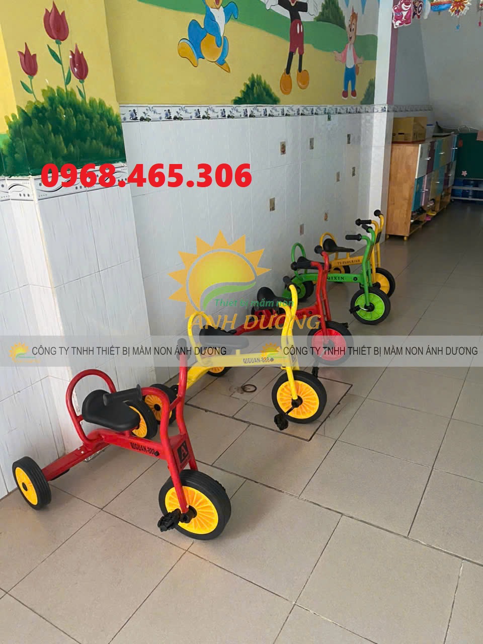 Xe đạp xích lô trẻ em, xe đạp 3 bánh mầm non nhập khẩu
