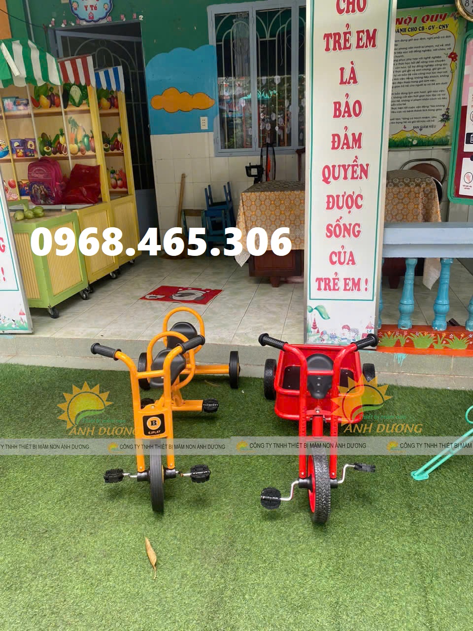 Xe đạp xích lô trẻ em, xe đạp 3 bánh mầm non nhập khẩu