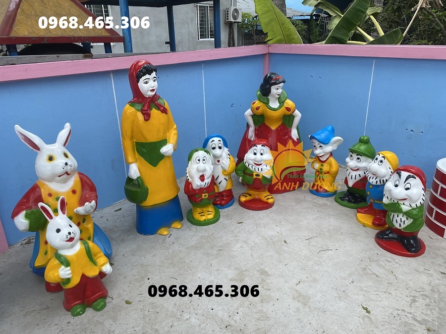 Tượng cổ tích Thạch Sanh, tượng Cô Tấm, tượng Bạch Tuyết bằng nhựa