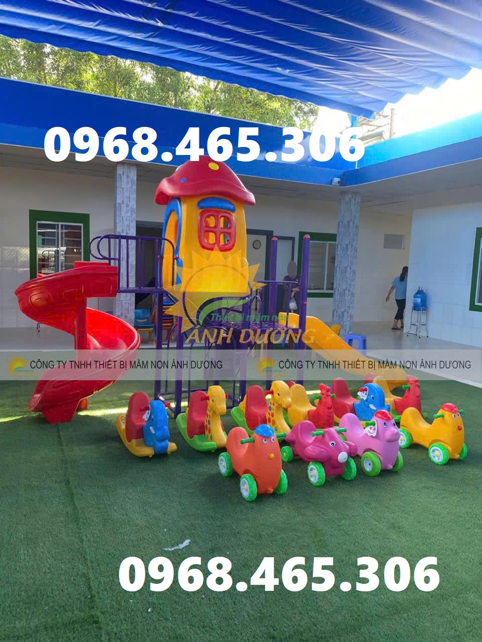 Bập bênh con thú mầm non, xe chòi chân hình thú mầm non nhập khẩu