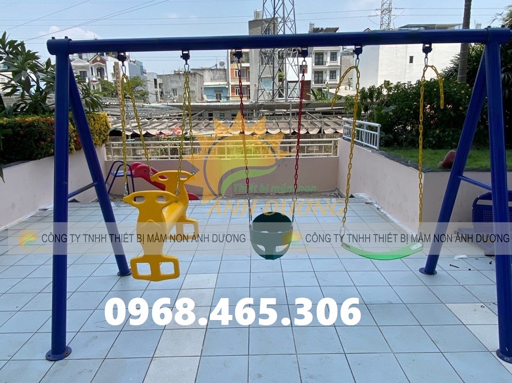 Xích đu đôi trẻ em, xích đu mầm non ngoài trời chất lượng cao