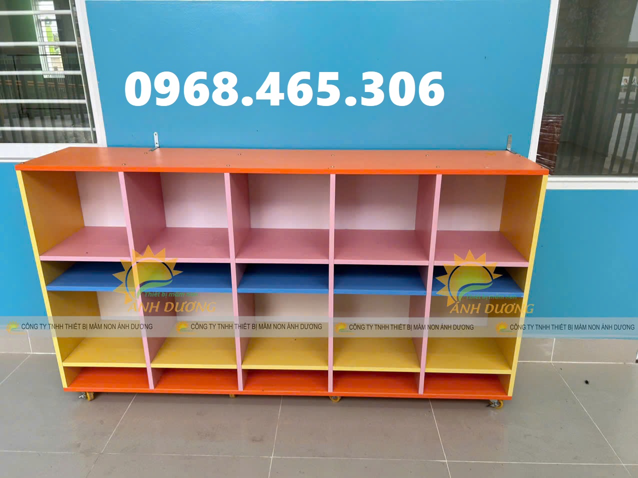 Tủ cặp dép mầm non, tủ đựng cặp mầm non bằng gỗ chất lượng cao
