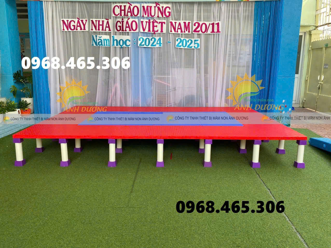 Bục sân khấu lắp ghép mầm non bằng nhựa nhập khẩu nhiều màu