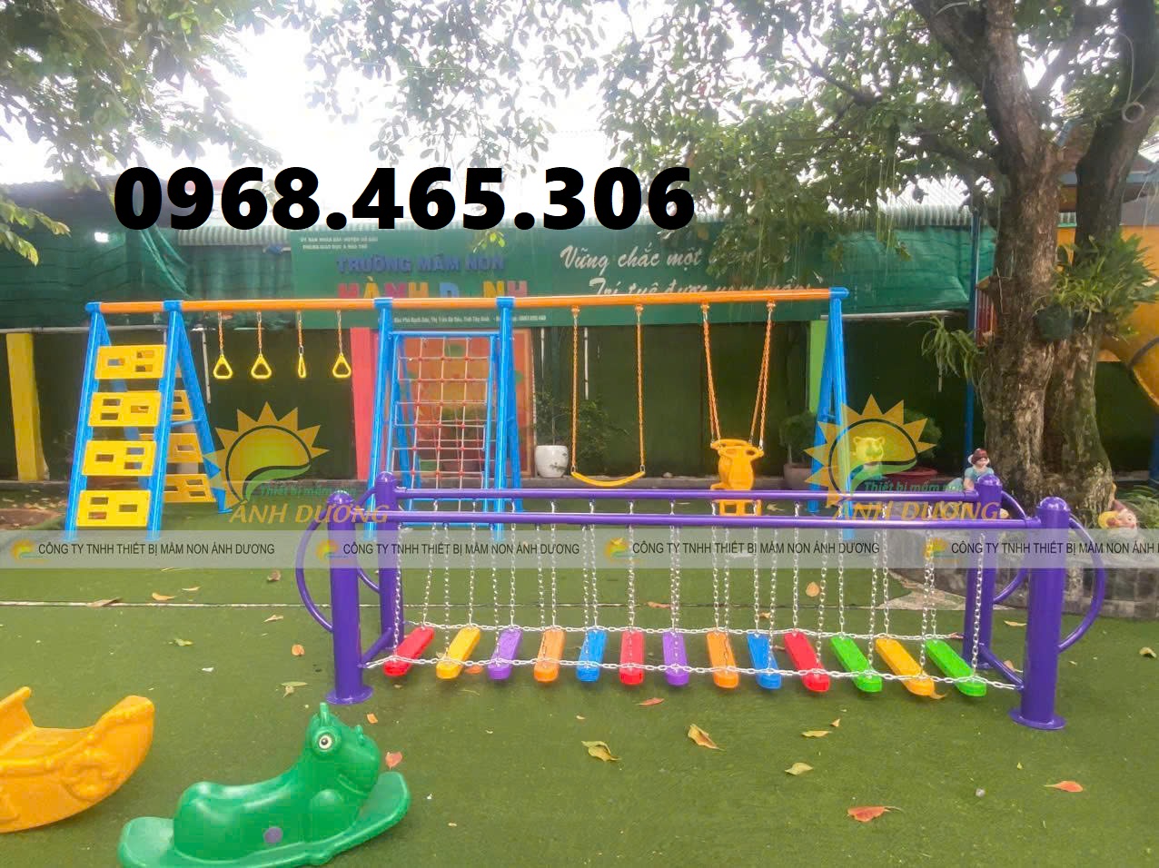 Thang leo vận động mầm non, thang leo xà đu trẻ em ngoài trời