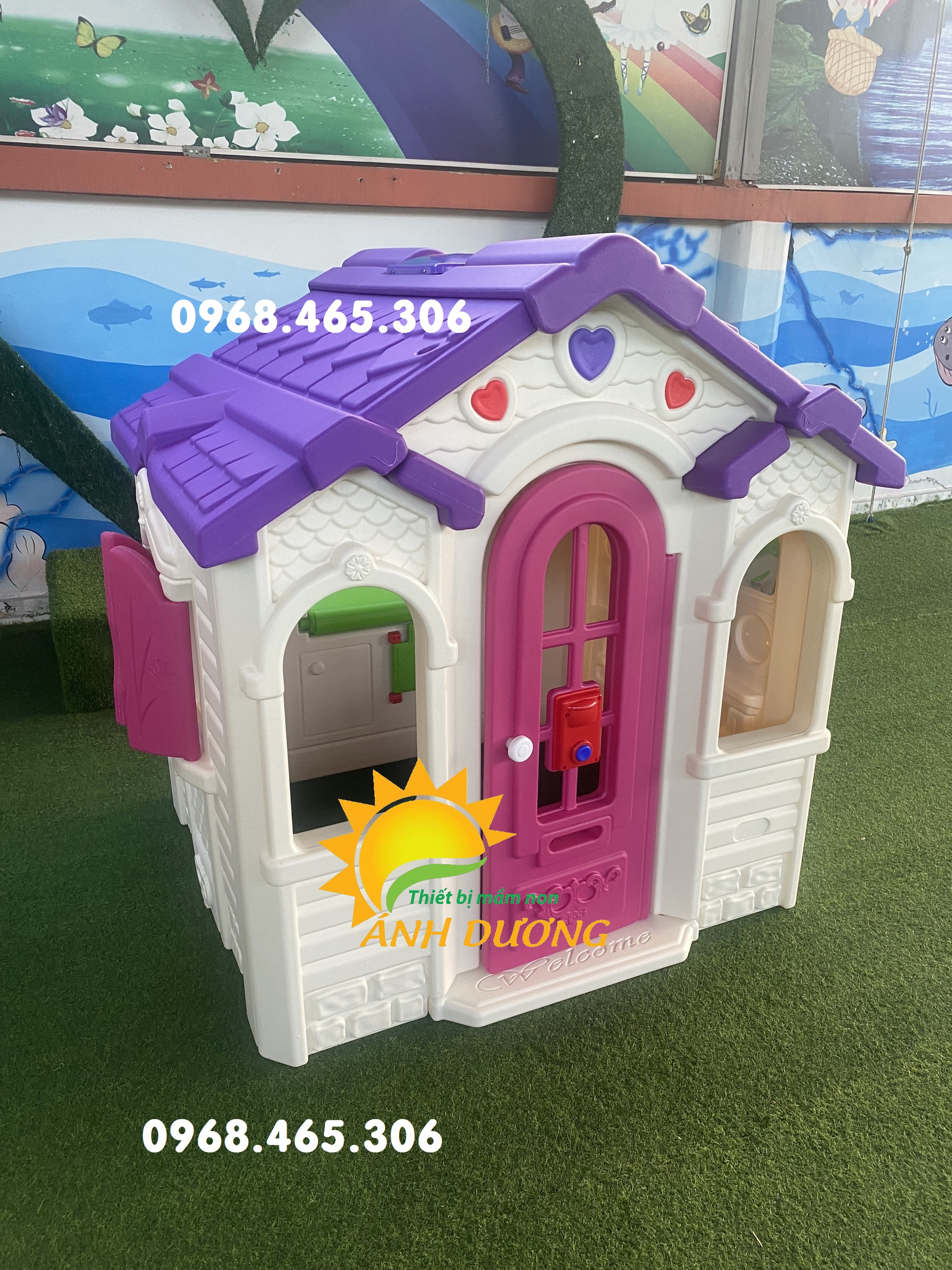 Ngôi nhà nhựa trẻ em, nhà nhựa cổ tích mầm non nhập khẩu
