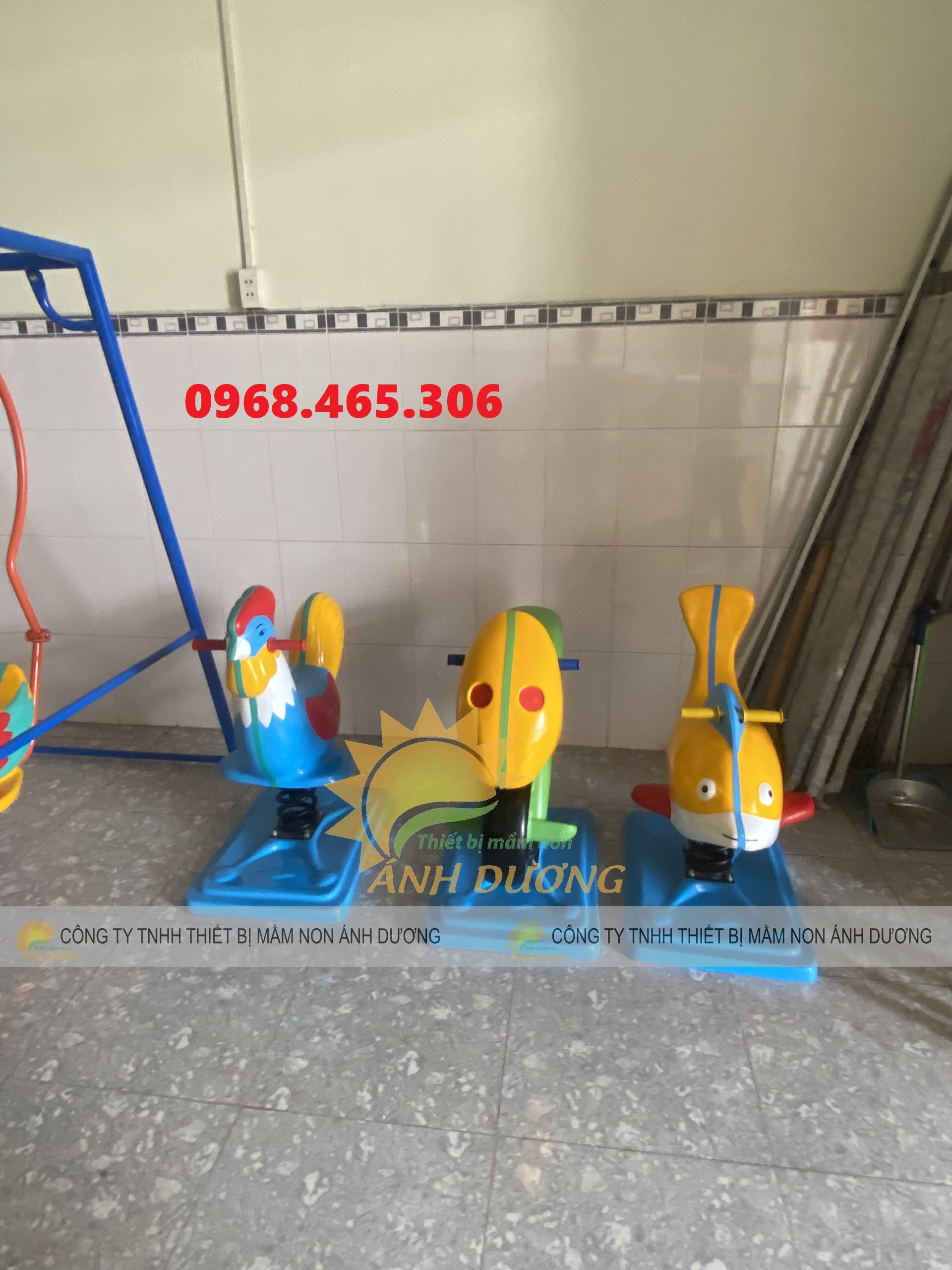 Con thú nhún lò xo trẻ em, thú nhún lò xo ngựa, voi, gà cho bé