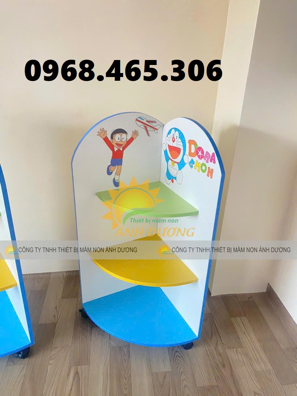 Kệ góc mầm non, kệ nhà trẻ, kệ cá nhân mầm non bằng gỗ