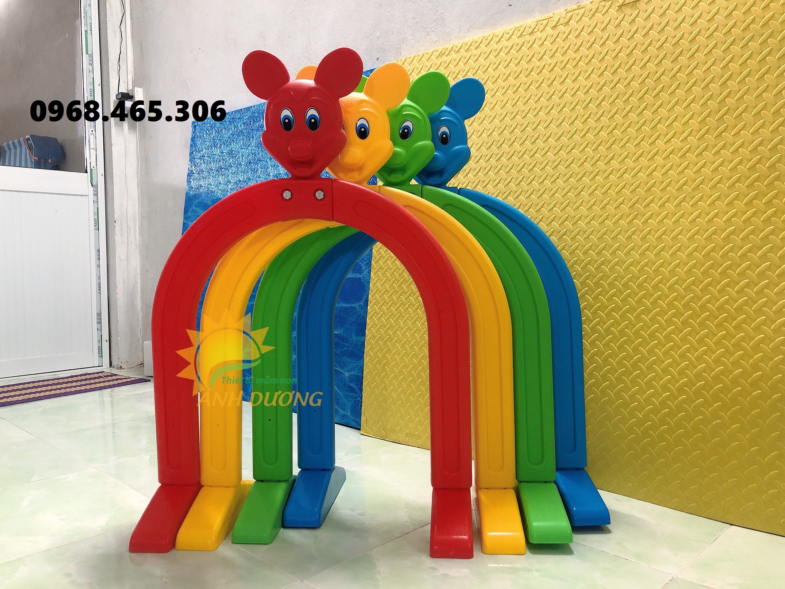 Cung chui nhựa mầm non, cổng chui mầm non nhiều màu