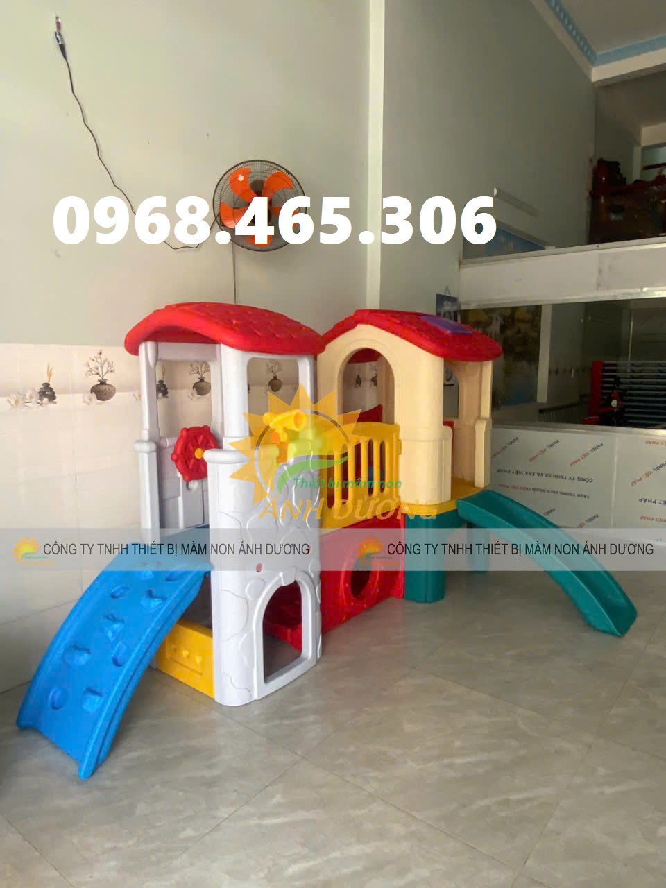 Bộ cầu trượt ngôi nhà trẻ em, nhà khối cầu trượt nhựa cho bé