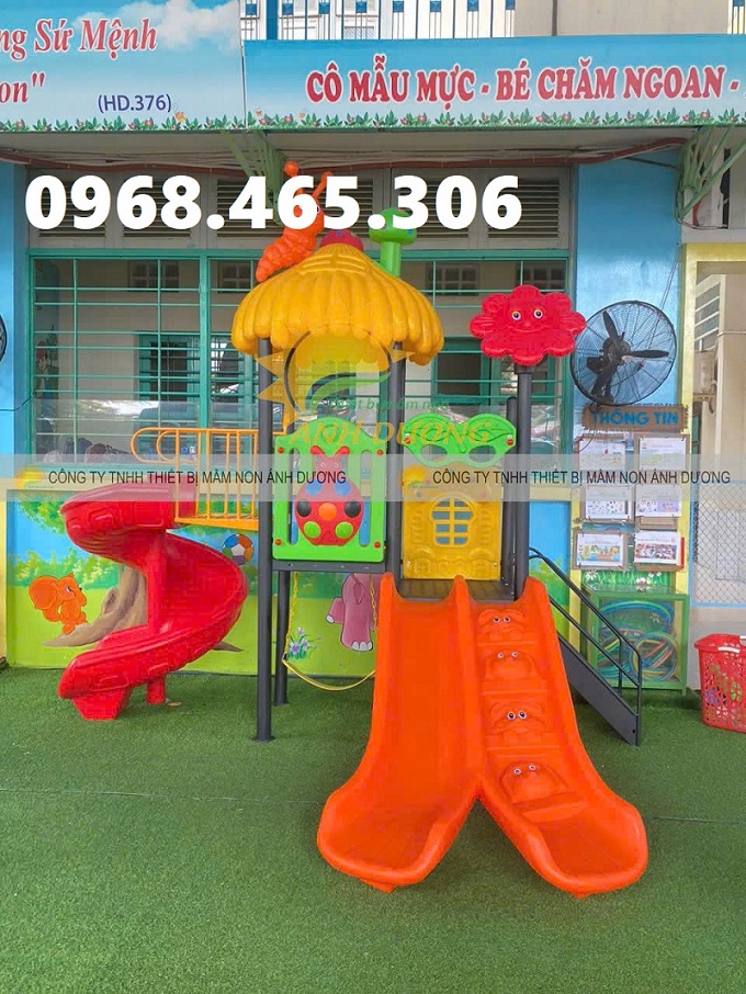 Bộ cầu trượt liên hoàn trẻ em, cầu trượt xích đu liên hoàn trẻ em