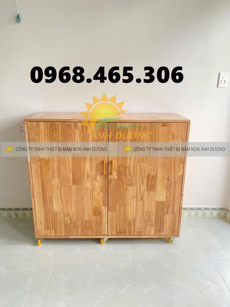 Kệ gỗ mẫu giáo, kệ gỗ cao su mầm non, kệ nhà trẻ, tủ chăn gối mầm non
