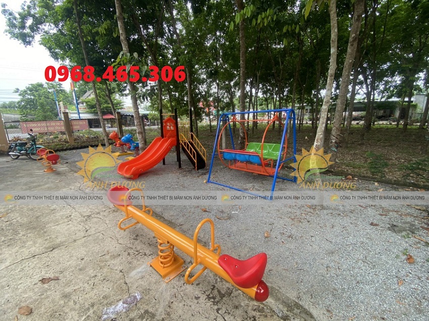 Bập bênh lò xo trẻ em, bập bênh mầm non, bập bênh sắt trẻ em
