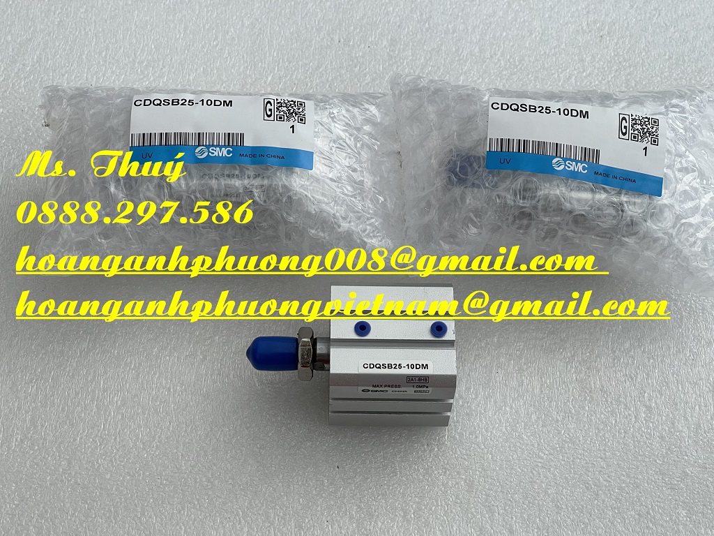 Xi lanh SMC nhập mới - Model: CDQSB25-10DM - Hoàng Anh Phương