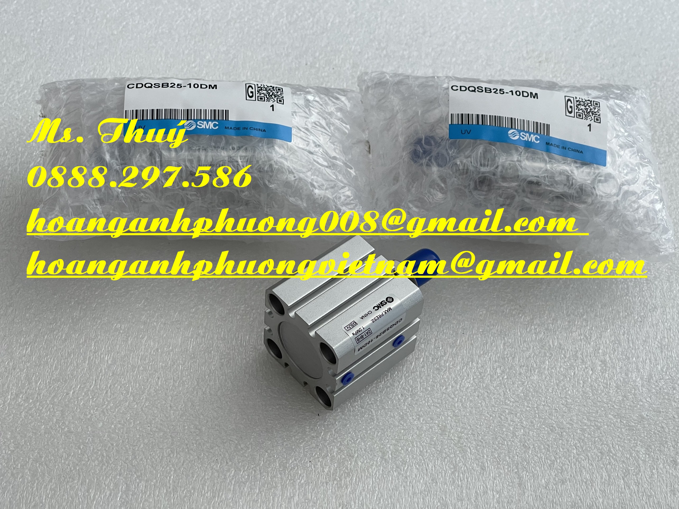 Xi lanh SMC nhập mới - Model: CDQSB25-10DM - Hoàng Anh Phương