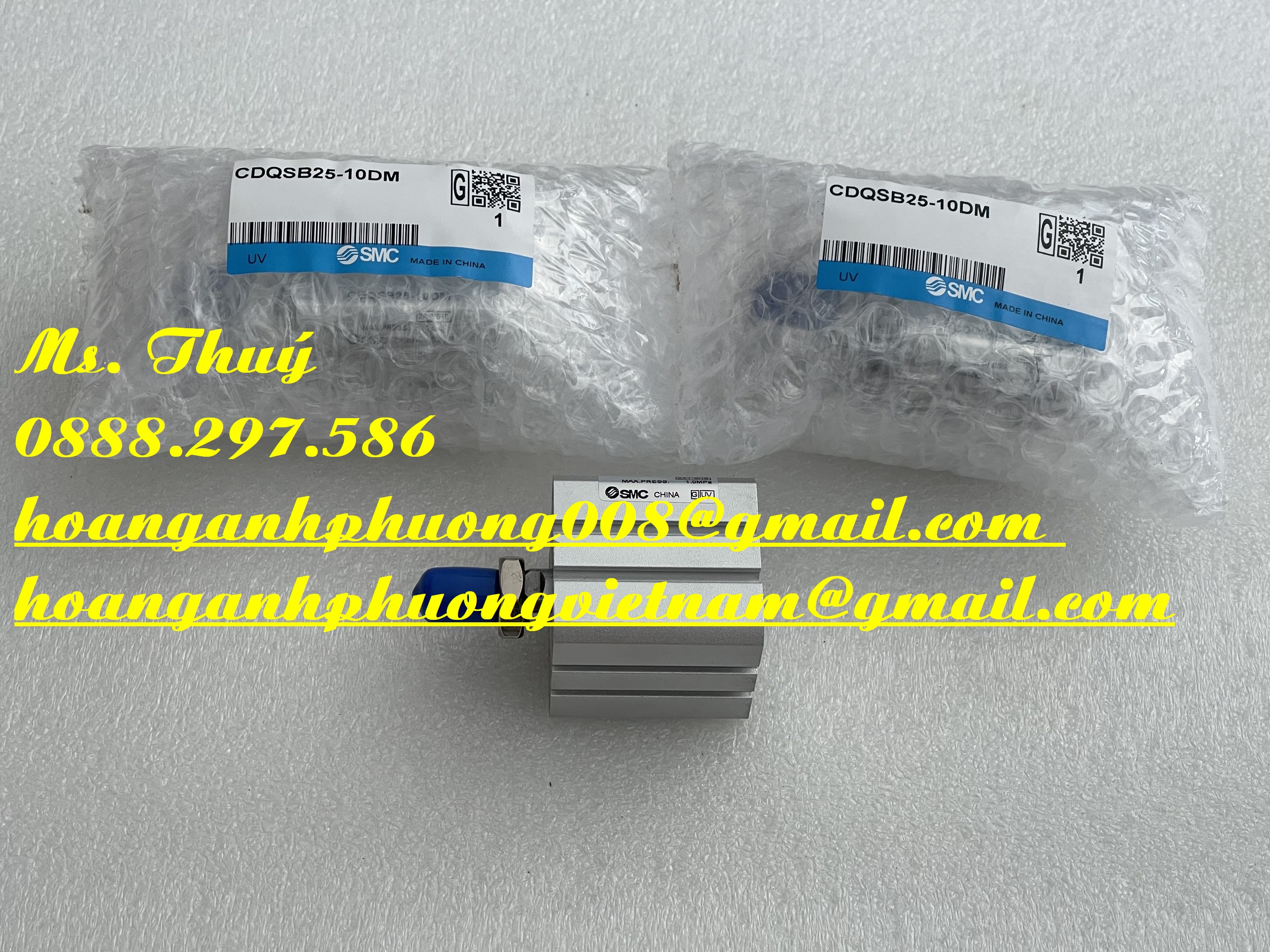 Xi lanh SMC nhập mới - Model: CDQSB25-10DM - Hoàng Anh Phương