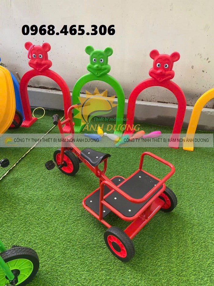 Xe đạp mầm non, xe đạp 3 bánh mầm non, xe đạp 3 bánh 2 chỗ ngồi