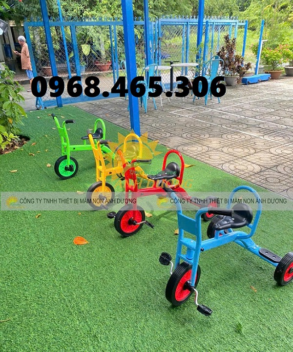 Xe đạp mầm non, xe đạp 3 bánh mầm non, xe đạp 3 bánh 2 chỗ ngồi