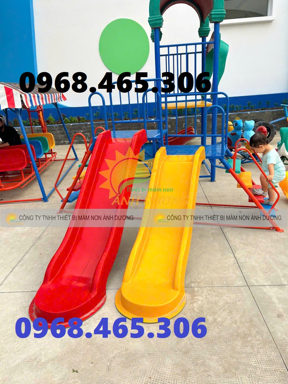 Cầu trượt trẻ em, cầu trượt trẻ em 2 máng trượt, cầu trượt liên hoàn