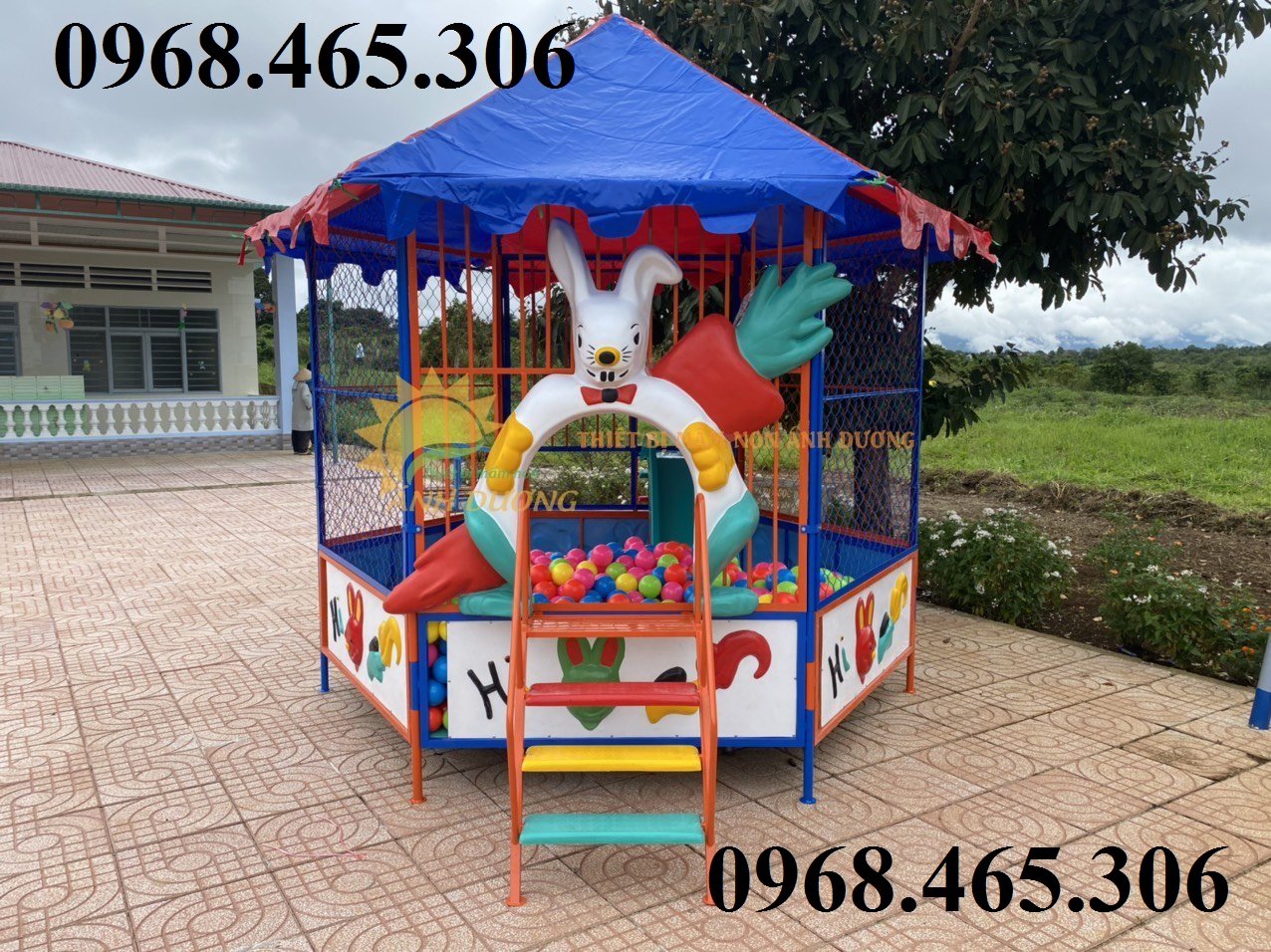 Nhà banh sắt trẻ em, nhà banh ngoài trời trẻ em, nhà banh lục giác