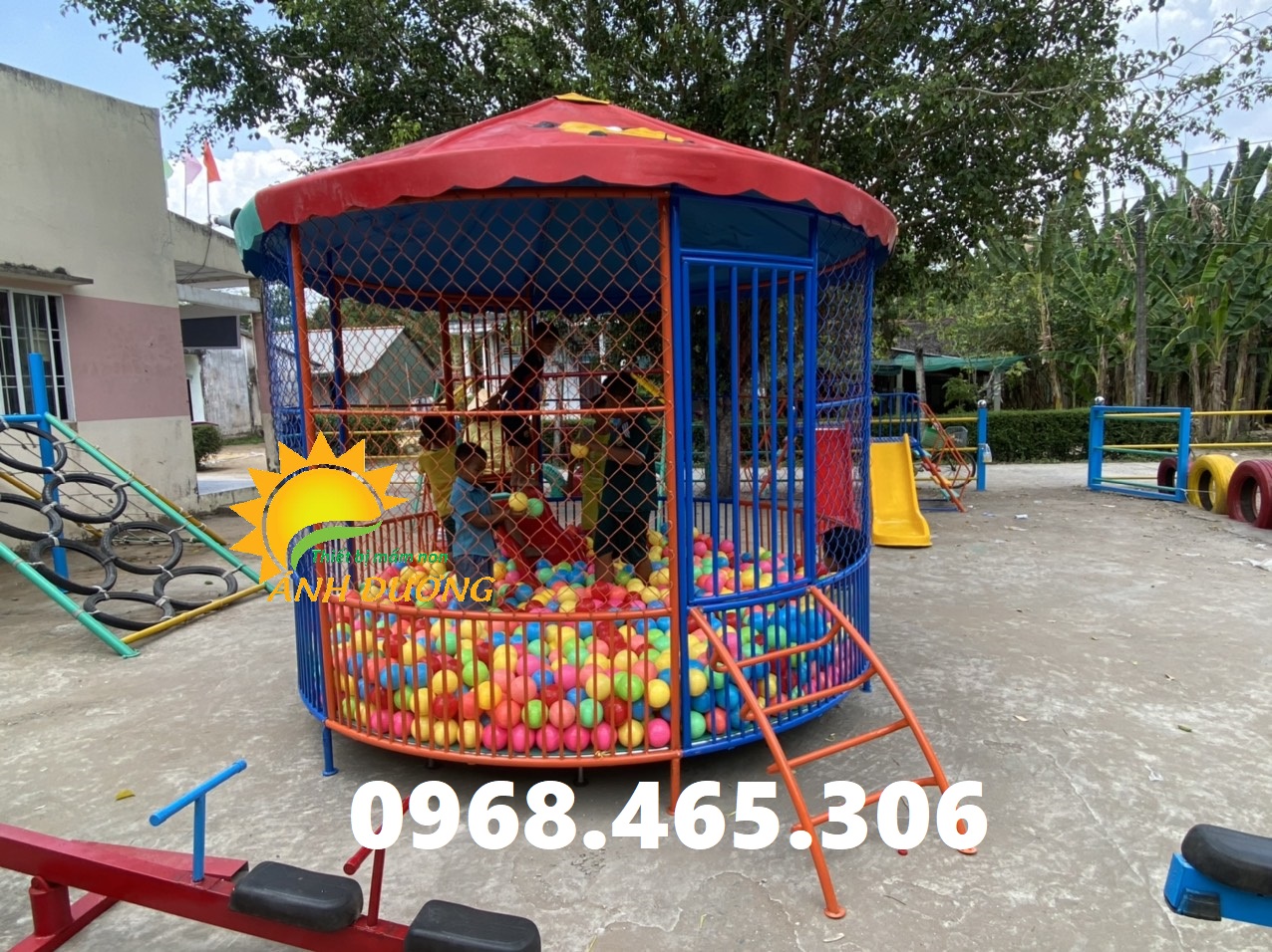 Nhà banh sắt trẻ em, nhà banh ngoài trời trẻ em, nhà banh lục giác